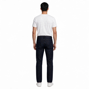 Jean en denim déchiré coupe droite pour homme, taille mi-haute, délavé, style streetwear décontracté, écologique et respirant, fabriqué au Bangladesh - Product Image 3
