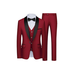Costume d'affaires pour hommes à col mandarin avec pantalon en crochet délavé, tenue de cérémonie - Product Image 4