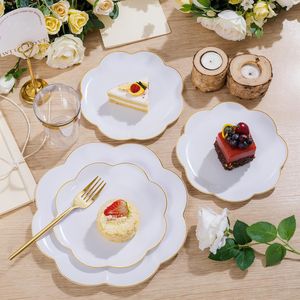 ชุดภาชนะพลาสติกสีขาวแบบใช้แล้วทิ้งสำหรับงานหนัก 180 ชิ้น รุ่น EI 30 ชุด รวมช้อนส้อมทองและเงิน สำหรับงานปาร์ตี้และงานอีเว้นท์ - Product Image 5