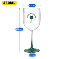 Verres à vin en plastique réutilisables de 430 ml, couleur dégradée, gobelets personnalisés pour les fêtes et les mariages