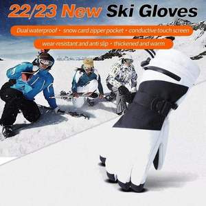 Mitaines de sport d'hiver Chic Seeker pour garçons et filles de 2 à 6 ans, rayées, en acrylique/coton, longueur poignet, pour le ski, l'extérieur, chaudes et décontractées - Product Image 3