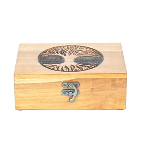 Boîte en bois gravée au laser personnalisée professionnelle, boîte à bijoux gravée au laser, boîte de rangement, vente en gros, étui d'entreprise - Product Image 1