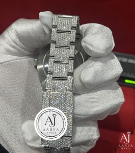Montre AARVA JEWELS de luxe en acier inoxydable avec mouvement Miyota, date, quartz analogique, unisexe, bracelet de 20 mm, fermoir pliant, 38 mm - Product Image 5