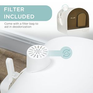 Elegante Lettiera Intelligente XL Bianca per Gatti con Coperchio e Filtro per il Trasporto - Product Image 6