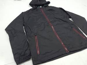 Chaqueta Deportiva con Capucha para Hombre, Negra, de Poliéster, Cortavientos, con Cierre de Cremallera, Costuras Premium - Product Image 3