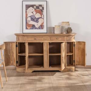 Vandana Autumn Structure Solid mango wood <b>sideboard</b> with rounded edges, 150 cm, Eglantine - Product Image 2