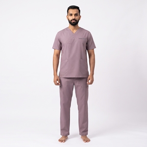 Men's Medical <b>Scrub</b> <b>Top</b> V Neck Hospital Uniform Nurse <b>Scrub</b> Shirt with Multiple Pockets Overlapping Neck Design - Product Image 5