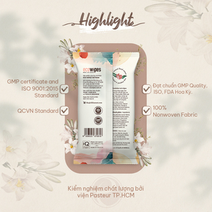 EcoWipes Feminine Wipes Moisturizing <b>Soft</b> Gentle Hygiene for Women, Travel Size Sachet <b>Box</b> - Product Image 3