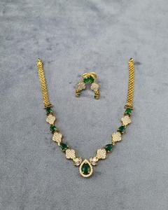 Ensemble de bijoux de haute qualité en forme de poire, collier pendentif goutte d'eau en diamant américain avec boucles d'oreilles assorties, pour femmes - Product Image 3