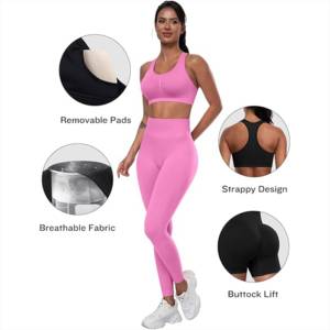 Nouvel arrivage 2026 : Ensemble de yoga 3 pièces personnalisé pour femme – Tenue de sport respirante et extensible dans les quatre sens - Product Image 4