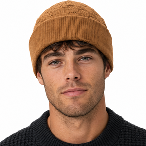 Gorro de punto texturizado para hombre, color marrón, cálido para el invierno, al por mayor - Product Image 2