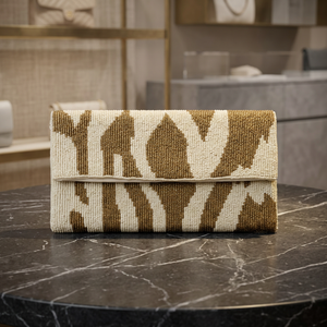 Bolso de mano de chenilla con cuentas, bolso plegable tejido, bolso de moda de dos tonos para regalo de fiesta - Product Image 2