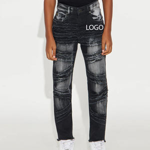 กางเกงยีนส์ลำลองทรงสมาร์ทฟิตสำหรับเด็กผู้ชาย ดีไซน์ทันสมัยสไตล์สตรีทแวร์ / บริการออกแบบแบบ OEM พร้อมออกแบบโลโก้ตามสั่ง เสื้อผ้าลำลอง - Product Image 1