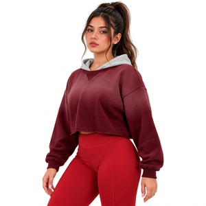 Hoodie court 500 GSM en molleton de coton pour femmes, marque privée, pour marques de vêtements et détaillants de boutiques aux États-Unis - Product Image 5