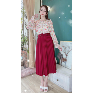 Blusa Floral Vintage al por Mayor para Mujer, Cuello con Volantes, Manga Larga, Abotonada, Elegante, para Oficina, Ropa de Trabajo y Boutiques de Moda - Product Image 3