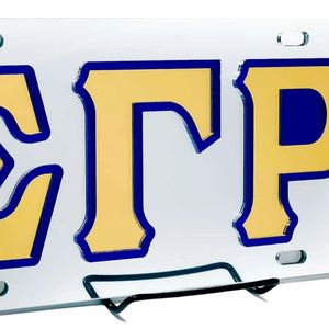 ป้ายทะเบียนรถยนต์ซิกมาแกมมาโร ป้ายทะเบียนสีเงิน ตัวอักษรกรีก ป้ายตกแต่งรถยนต์ อุปกรณ์ตกแต่งรถยนต์ โลหะทนทาน - Product Image 4