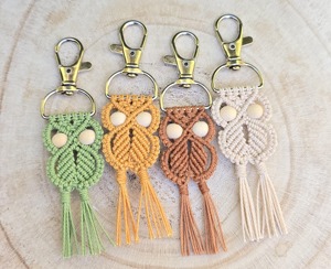 Porte-clés Macramé Hibou Fait Main Style Bohème, Breloque Décorative pour Sacs, Sacs à Main, Voitures, Accessoire Esthétique, Idée Cadeau - Product Image 2