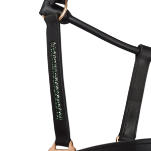 Harnais de cheval en cuir super premium avec cristaux et strass, couronne rembourrée, muserolle réglable, coloris personnalisable - Product Image 4
