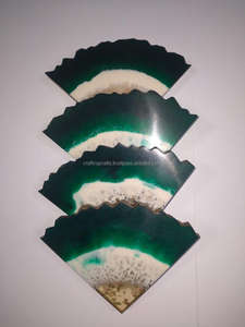 Posavasos Redondos de Madera Hechos a Mano, Ecológicos, de Lujo, con Color Personalizado, Resina Epoxi, Venta al por Mayor, Alfombrillas, Tamaños Personalizados, India - Product Image 4