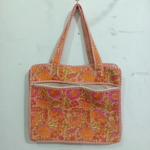 Bolsos para Portátil Hechos a Mano, Portafolio Ejecutivo de Alta Calidad, Funda para Portátil Acolchada de Algodón con Estampado de Bloques, Bolso Suave para Uso Diario - Product Image 1