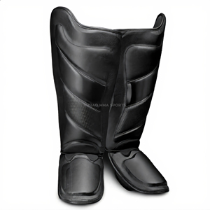 BURAQ MMA SPORTS - Espinilleras y Protectores de Muay Thai con Cuero PU para MMA y Boxeo, Protección Básica - Product Image 1