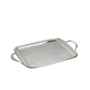 Handmade <b>Snacks</b> Serving <b>Tray</b> Rectangular Polished Metal Serving <b>Tray</b> with Handles for Commercial Restaurant Use - Product Image 2