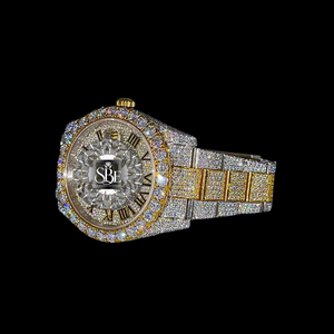 Luxury Iced Out Hip Hop Diamond Watch for Men, Diamond Dial Full Cubic Zirconia Stainless Steel <b>Automatic</b> Wrist Watch - Product Image 2