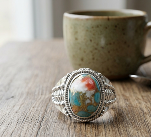 Bague artisanale vintage en argent sterling plaqué or avec turquoise naturelle en forme d'œuf sertie clos, bijou bohème fait main, cadeau - Product Image 3