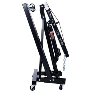 Sollevatore Elettrico Pieghevole Nero da 2 Tonnellate per Carichi Pesanti con 6 Ruote in Ferro, Gru da Officina in Acciaio - Product Image 6
