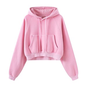 OEM women's fleece pullover <b>hoodie</b>, women's vintage wash <b>hoodie</b>, women's <b>600gsm</b> heavyweight <b>hoodie</b> for US Retailers - Product Image 2