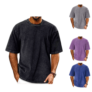 T-shirt unisexe en coton, coupe ample, manches courtes, uni, personnalisable avec logo imprimé en relief sur le devant - Product Image 1