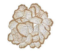 Sous-plat rond élégant en tissu argenté perlé, écologique, épaisseur 4 mm, sous-verres, taille personnalisée 300 mm de diamètre, design moderne