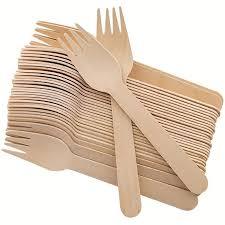 Fourchettes en bois jetables, écologiques et biodégradables, pour fêtes, pique-niques et traiteurs - Product Image 3