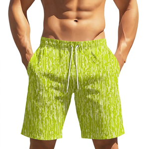 Men's <b>Black</b> White Geometric Print Double Layer <b>Board</b> Shorts Drawstring Pockets Breathable Quick Dry Casual Swimwear - Product Image 2