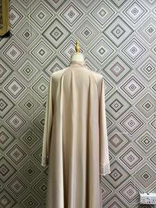 Best Quality Hand Embroidered Beaded Vintage Premium Nida Abaya Anti-Pilling Meera Fashion Designers Indian/Pakistani V Neck <b>Eid</b> - Product Image 3