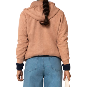 Womens Full <b>Zip</b> <b>Hooded</b> Fleece Jacket Soft Plush Hoodie Long Sleeve Casual Winter Outerwear with Kangaroo Pocket Drawstring Hood - Product Image 2