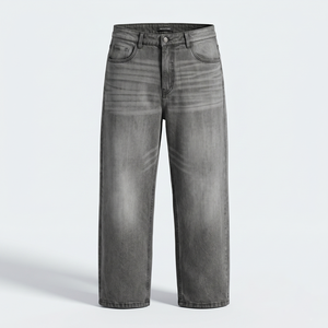Pantalones Vaqueros Casuales de Pierna Ancha para Hombre, Cintura Media, Lavados, 99% Algodón, 1% Elastano, de Gran Comodidad y Disponibles para Marca Privada - Product Image 1