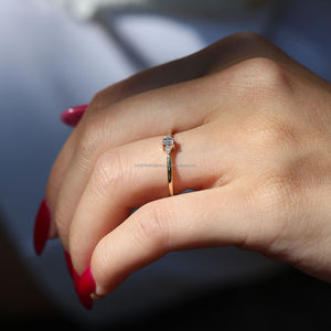 IGI/ Lab Grown Emerald Cut Diamond Vintage 14k Jaune Mariage/Bague de Fiançailles Unisexe Fine Or Blanc Fête D'anniversaire - Product Image 3