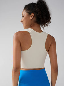Sujetador deportivo de una pieza para mujer, a prueba de golpes, transpirable, para yoga, fitness, chaleco ajustado para correr, gimnasio, entrenamiento, tops sin mangas de punto de elastano/poliéster - Product Image 2