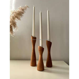 เชิงเทียนไม้ธรรมชาติชุดของต้นไม้ตกแต่งคริสต์มาสโต๊ะเทียนยืนสไตล์นอร์ดิกที่ทันสมัย - Product Image 3