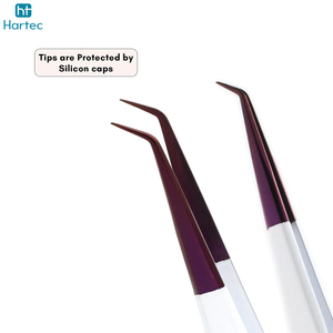 High-Performance Color-Blocked Stainless Steel Modern Purple Pointed Tip Durable Precision Ergonomic Lash Extension Tweezers - Product Image 3