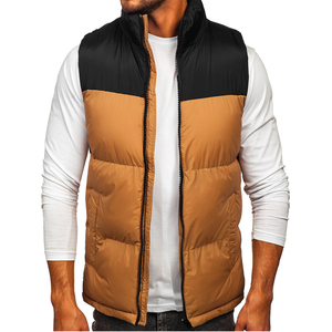 Men's Customizable Linen Sleeveless Puffer Vest Comfortable Winter Woolen Waistcoat with Quilted Design Custom <b>Colour</b> Plain Dye - Product Image 1