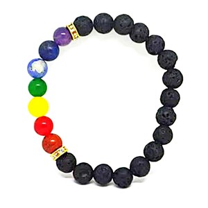 Bracelets tendance en pierre de lave 7 chakras, artisanat en cristal Feng Shui, bijoux de mode, tendance unisexe, bracelets spirituels - Product Image 1