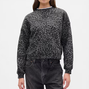 Sweat-shirt à col rond pour homme, pull oversize en molleton de coton, streetwear décontracté, couleur unie, coupe ample, vêtements d'hiver - Product Image 3