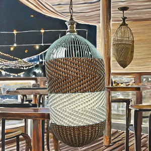 โคมไฟหวายและพลาสติกผสมผสานที่เป็นมิตรต่อสิ่งแวดล้อมและสร้างสรรค์สำหรับร้านอาหาร โรงแรม คาเฟ่ และสวนสาธารณะ - Product Image 1