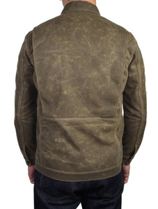 เสื้อแจ็คเก็ตผ้าแคนวาสเคลือบแว็กซ์ 100% ผ้าฝ้าย สำหรับฤดูหนาว กันลม ระบายอากาศได้ดี มีฮู้ด เป็นมิตรกับสิ่งแวดล้อม สำหรับผู้ชาย พร้อมปักโลโก้ตามสั่ง - Product Image 4