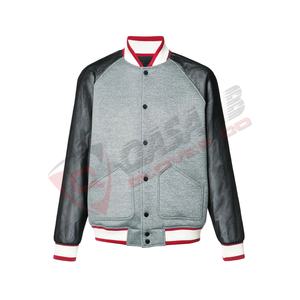 Custom Embroidery Logo-<b>Blacked</b> Custom Cotton <b>Fleece</b> Baseball New-American Genuine-Leather Sleeves Varsity's-College <b>Jacket</b> - Product Image 2