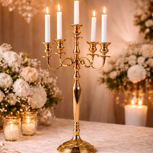 Wedding decoration supplier Wholesale wedding centerpieces Bulk gold <b>candle</b> holders Event décor supplier Wedding decoration - Product Image 4