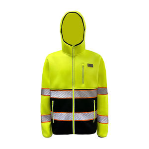 Chaqueta con Capucha de Seguridad Clase 2 para Trabajadores, Precio Bajo, Cantidad Mínima de Pedido Pequeña, Reflectante, Impermeable, de Poliéster y Forro Polar, Alta Visibilidad - Product Image 2