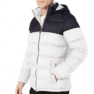 Chaqueta acolchada con capucha para hombre, color rojo marino, a prueba de viento, informal, de invierno, gruesa, con relleno de poliéster y cremallera - Product Image 4